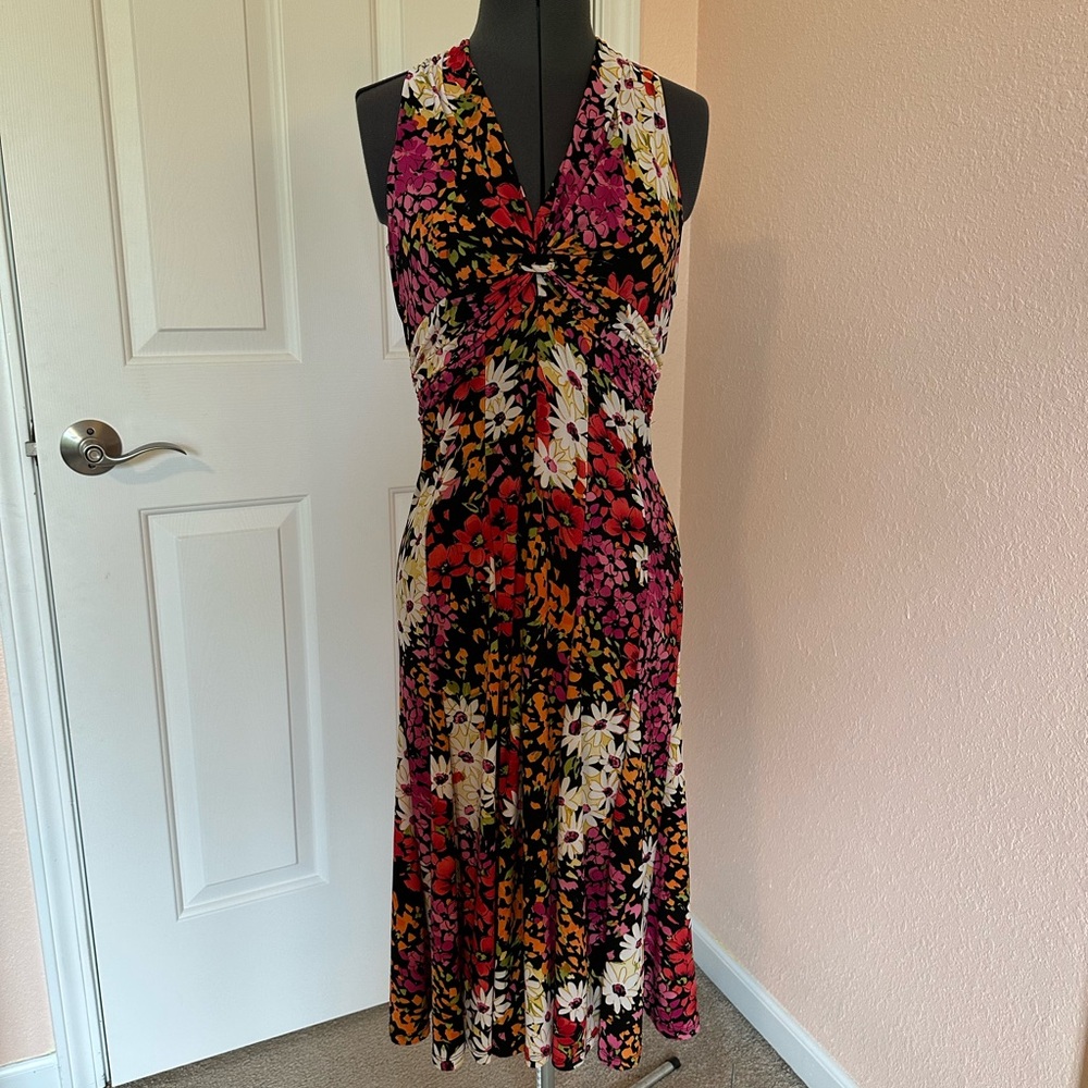 Jones New York Dress size 4 Floral Midi Summer Sundress Party Cocktail Fairy